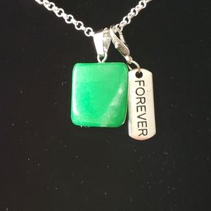 Aventurine 30" \ .925 Sterling Silver Necklace